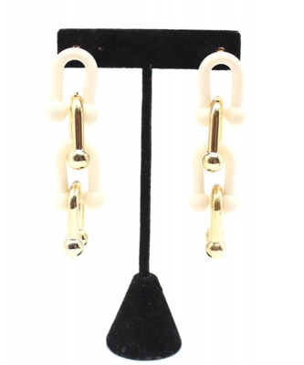 U Shaped Matt Earrings ES700129 IVORY
